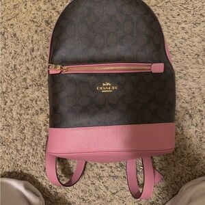 Coach Pink and Brown Women's Backpack
